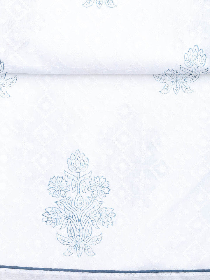 Printed Cotton Blend Unstitched Suit With Dupatta