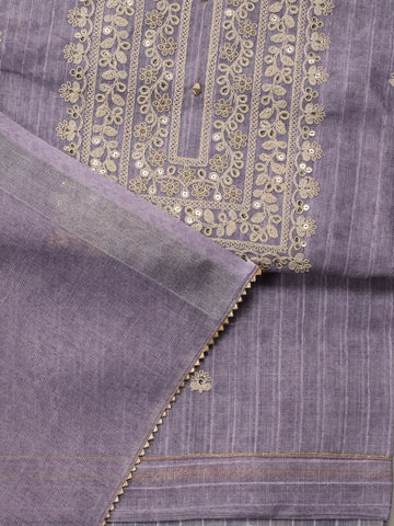 Neck Embroidered Tissue Unstitched Suit With Dupatta