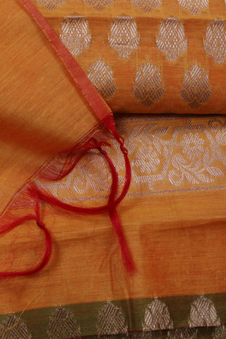 Woven Banarasi Chanderi Unstitched Suit With Dupatta