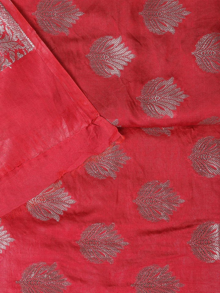 Woven Chanderi Unstitched Suit With Dupatta