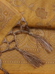 Woven Banarasi Chanderi Unstitched Suit With Dupatta