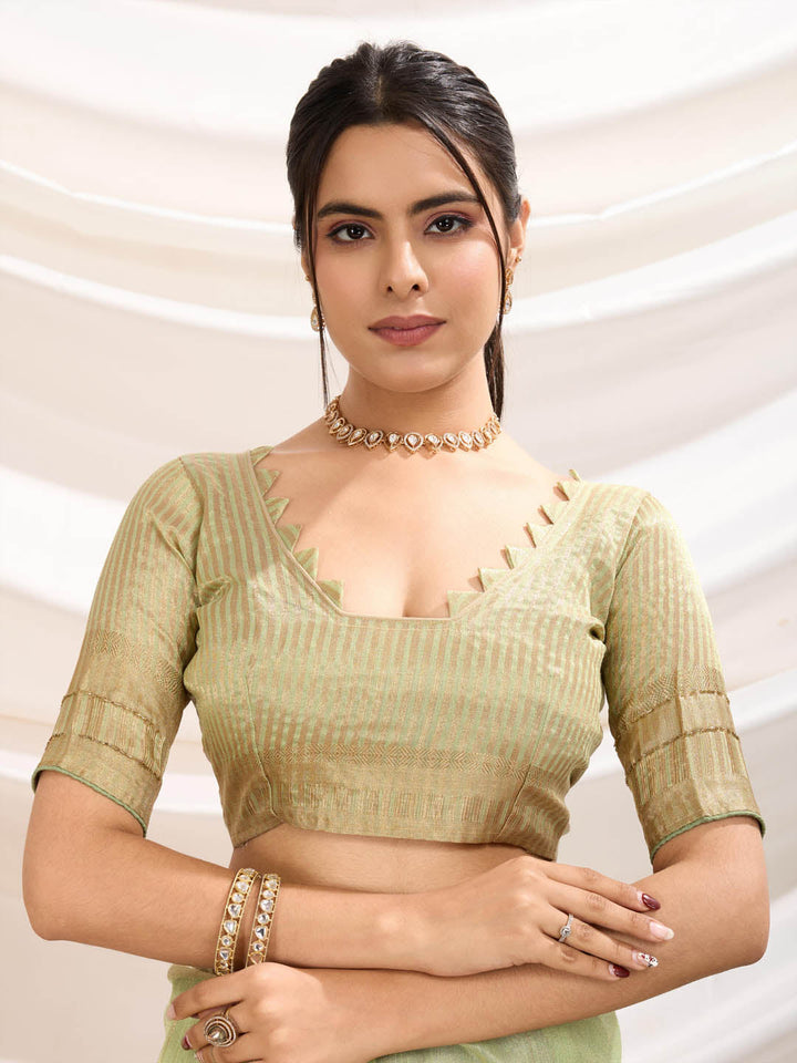 Woven Border Linen Saree