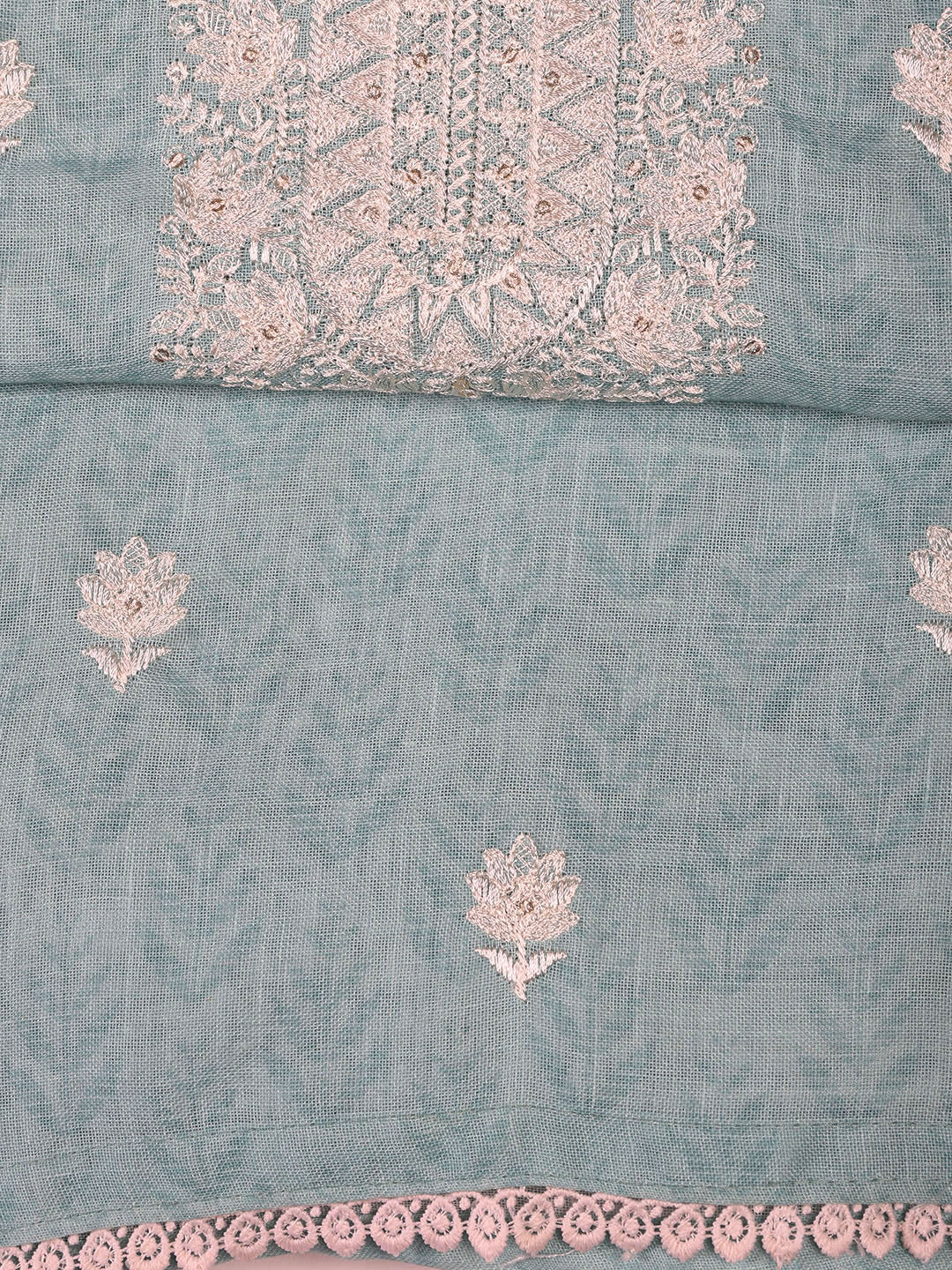 Printed Linen Unstitched Suit Piece With Dupatta
