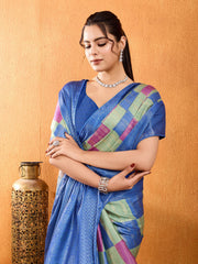 Zari Border Booti Woven Art Silk Saree