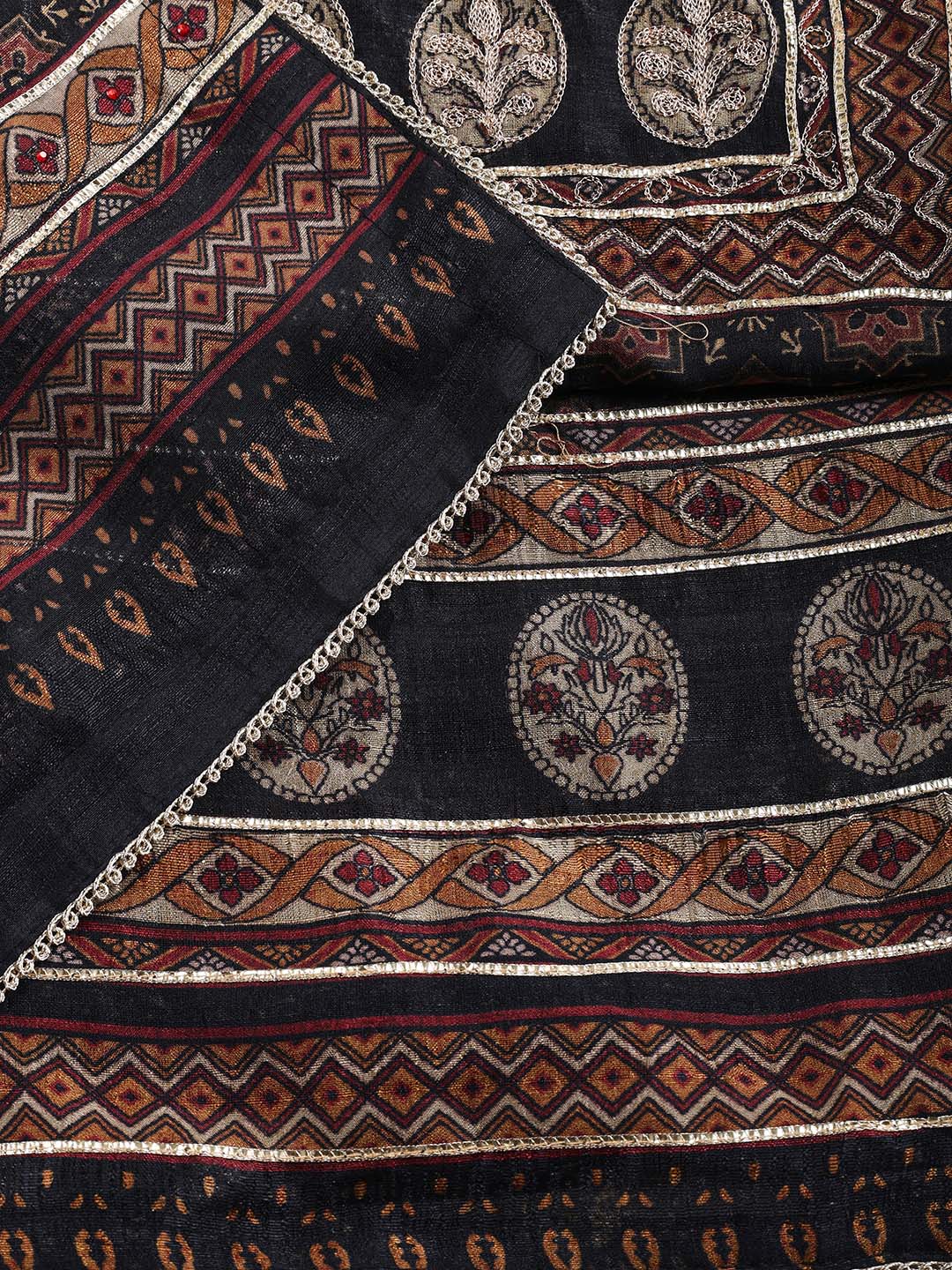Neck Embroidery Tussar Unstitched Suit Piece With Dupatta