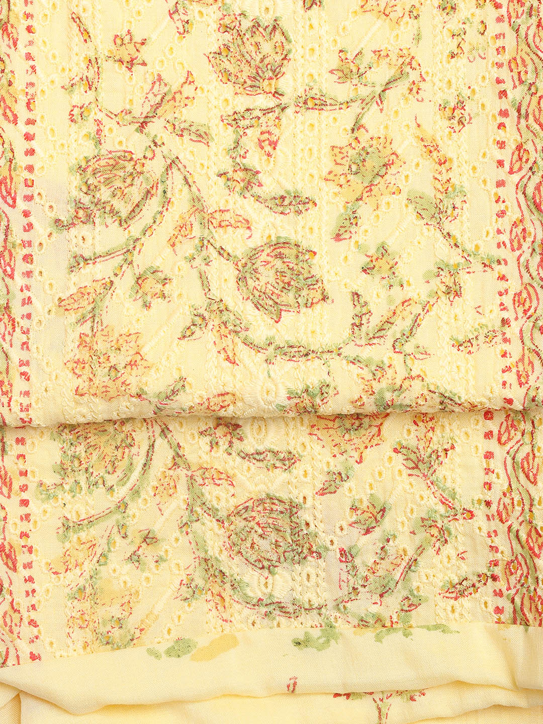 Printed Cotton Blend Unstitched Suit With Dupatta
