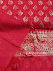 Woven Banarasi Chanderi Unstitched Suit With Dupatta