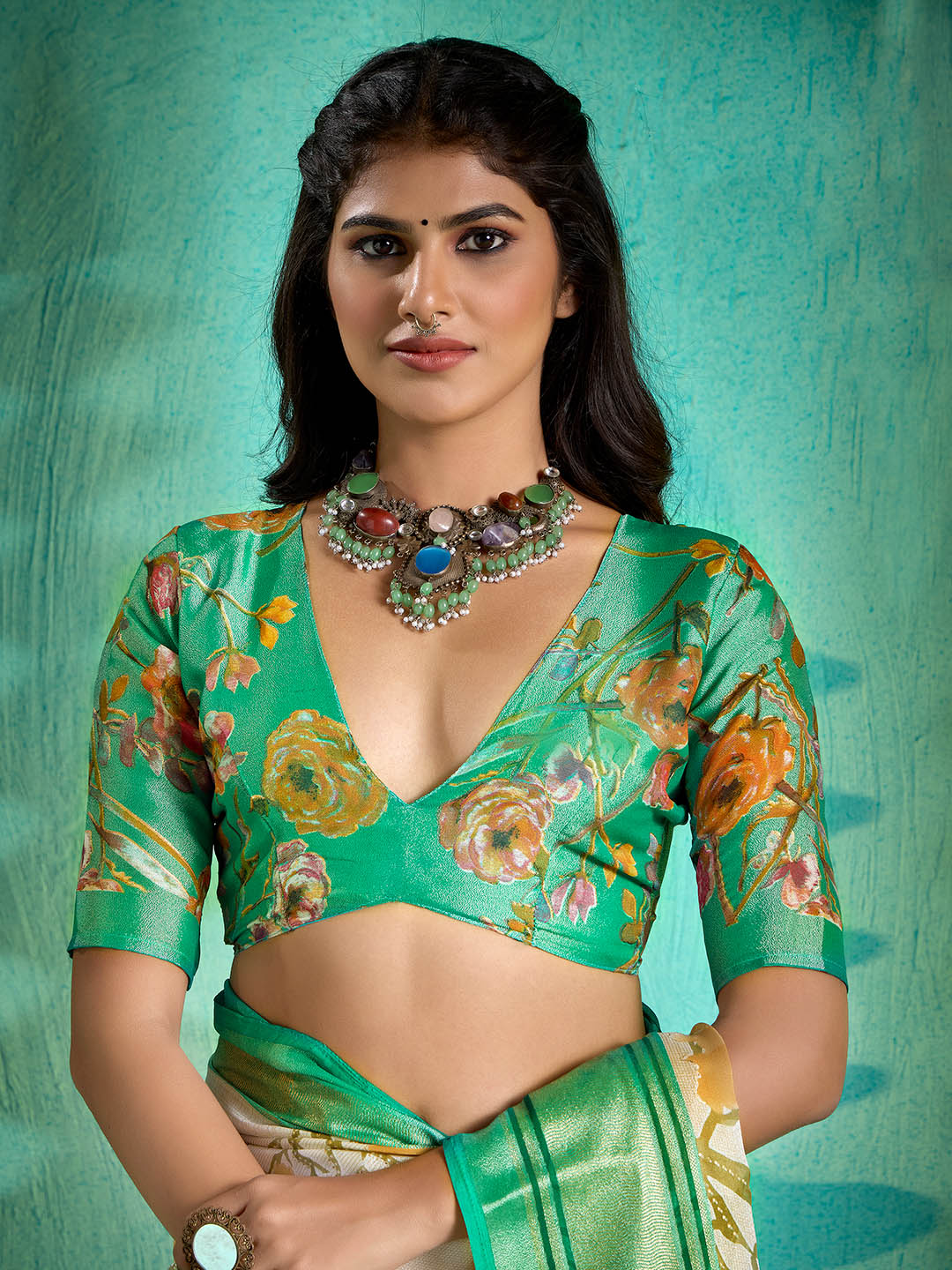 Digital Floral Printed Georgette Saree