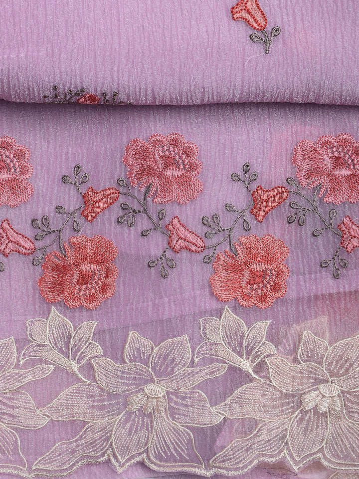 Embroidery Tissue Unstitched Suit With Dupatta