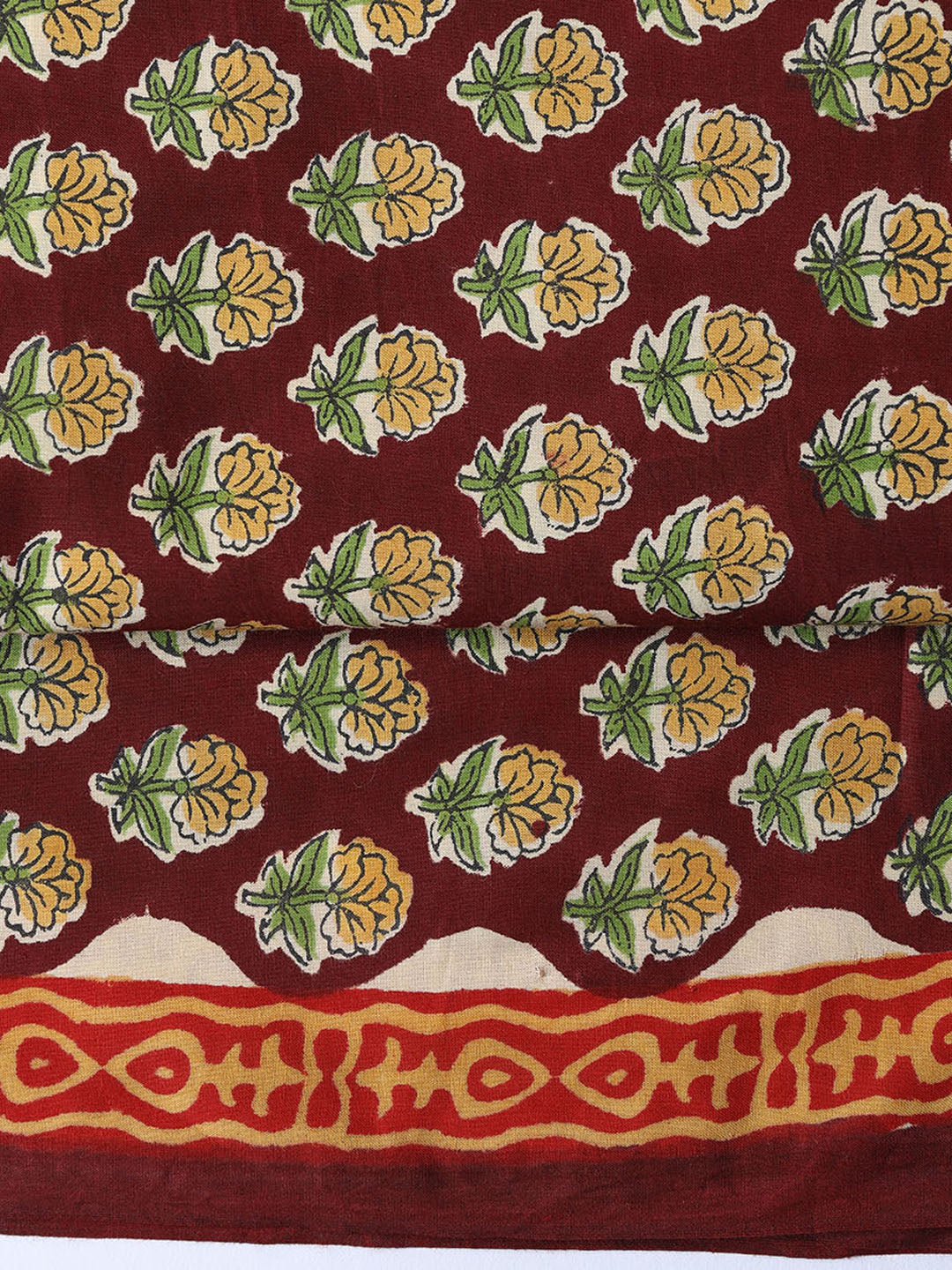 Printed Cotton Blend Unstitched Suit With Dupatta