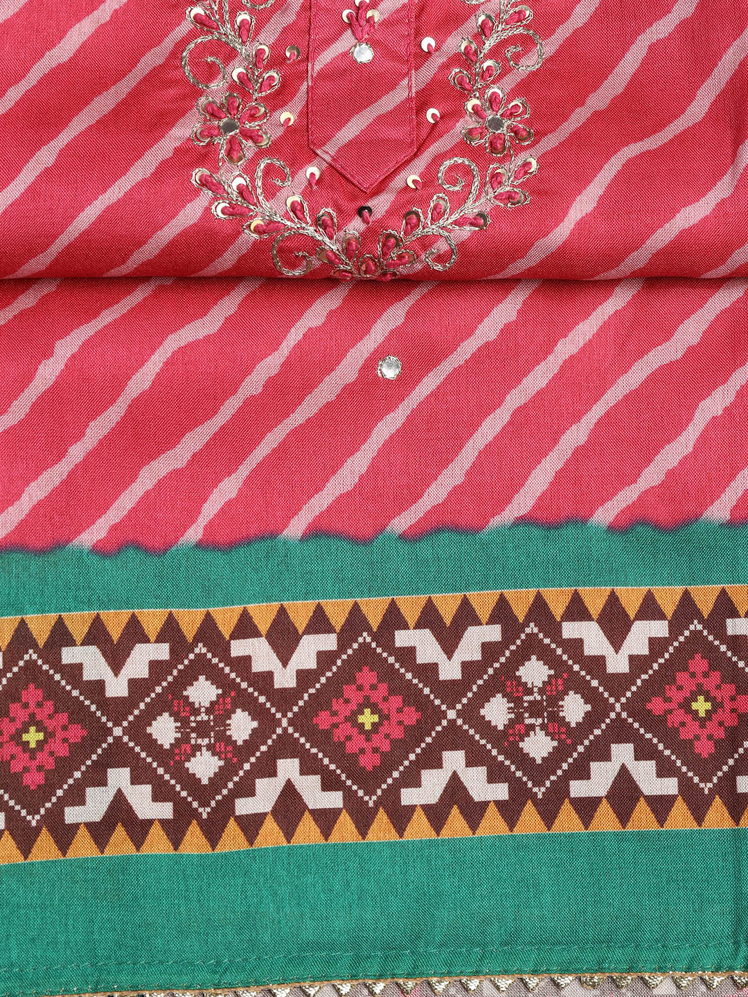 Cotton Blend Unstitched Suit Piece With Dupatta