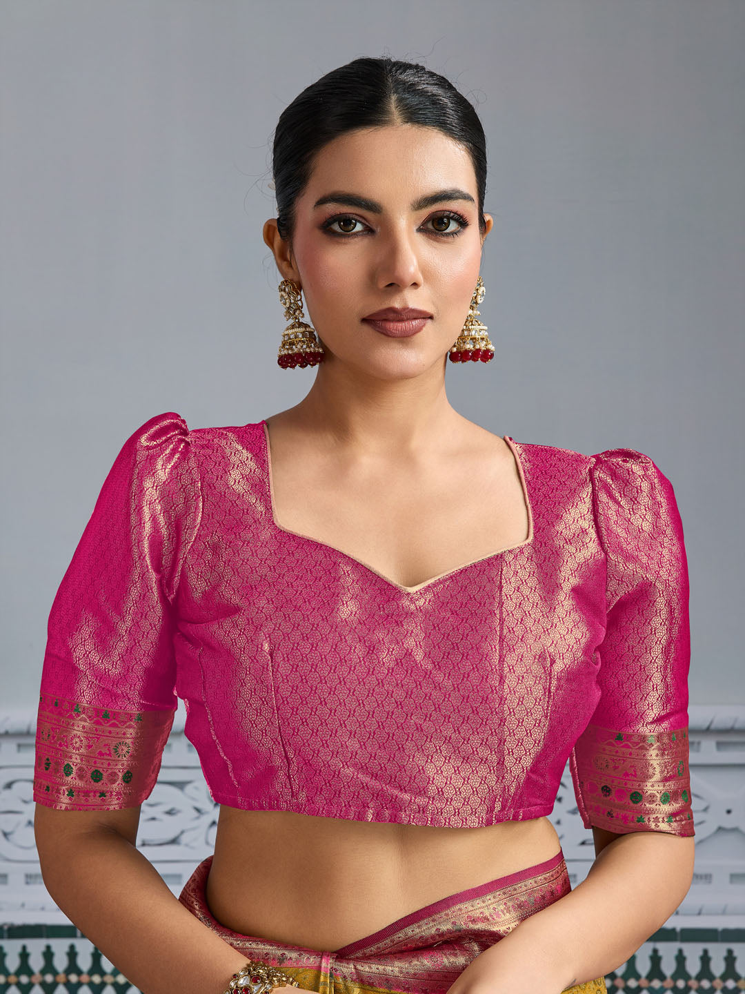 Woven Design Meenakari Kanjivaram Silk Saree