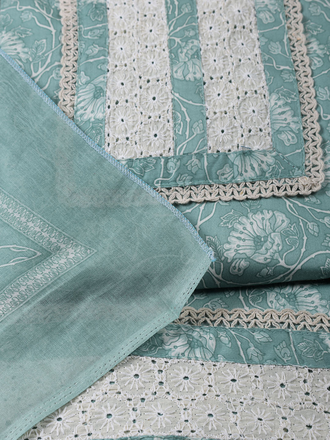 Printed Cotton Blend Unstitched Suit Piece With Dupatta