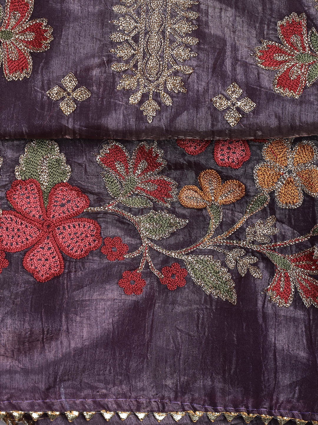 Neck Embroidery Organza Unstitched Suit Piece With Dupatta