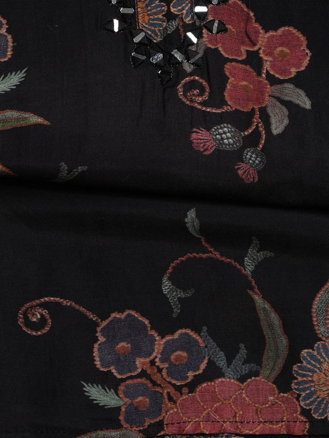 Patch Neck Muslin Unstitched Suit Piece With Dupatta