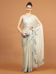 Stone Work Organza Saree