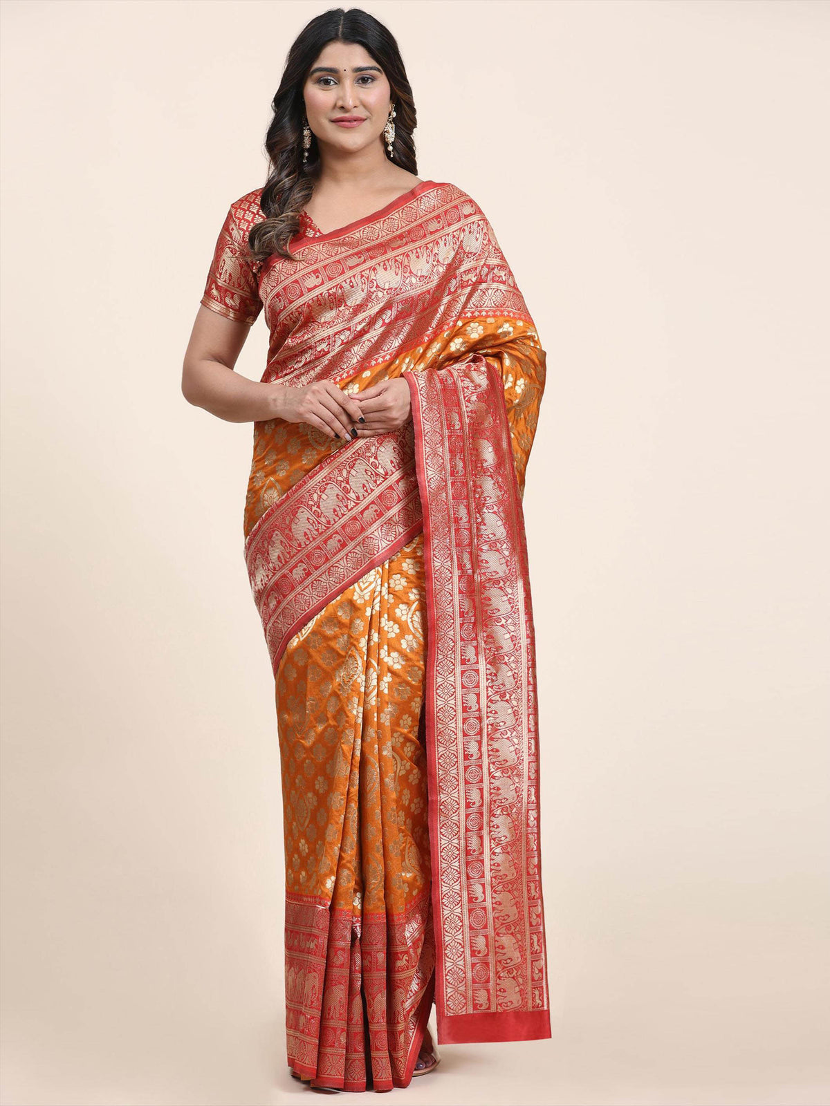 Zari Booti Woven Handloom Saree