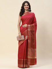 Plain Zari Border Handloom Saree