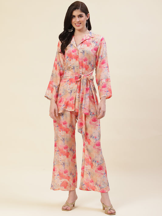 Muslin Short Kurta & Flared Pants Co-ord Set