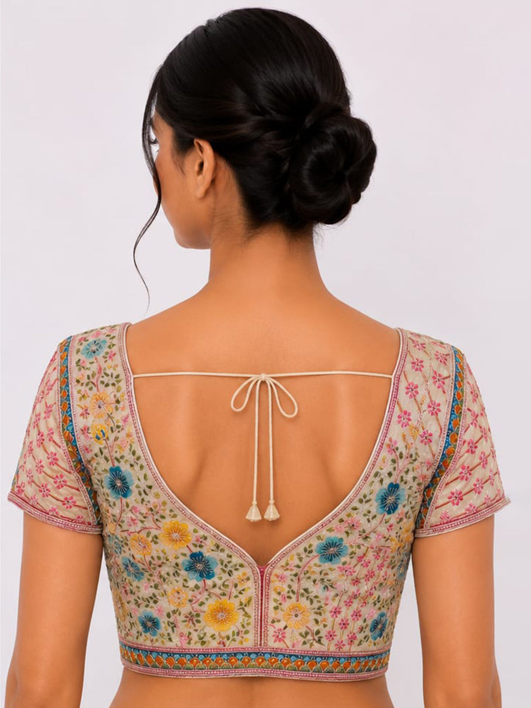 Premium Off-White Embroidery Viscose Blouse Piece