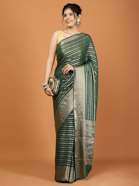 Zari Border Woven Georgette Saree