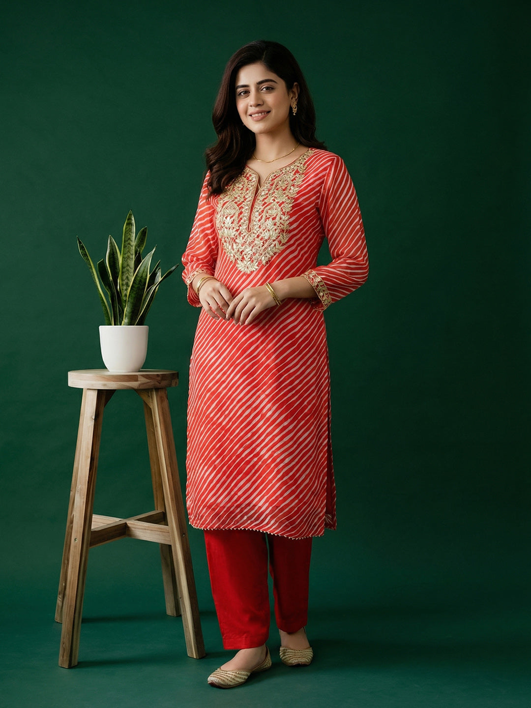 Printed Georgette Kurta With Pant
