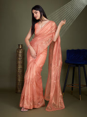 Sequin Embroidery Tissue Saree