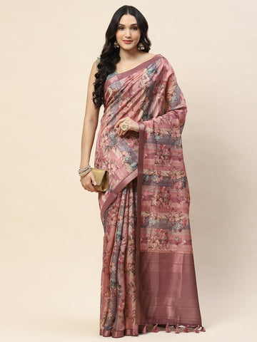 Digital Floral Printed Cotton Saree