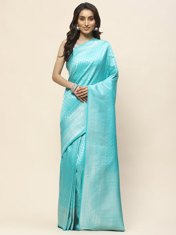 Zari Border Booti Woven Handloom Saree