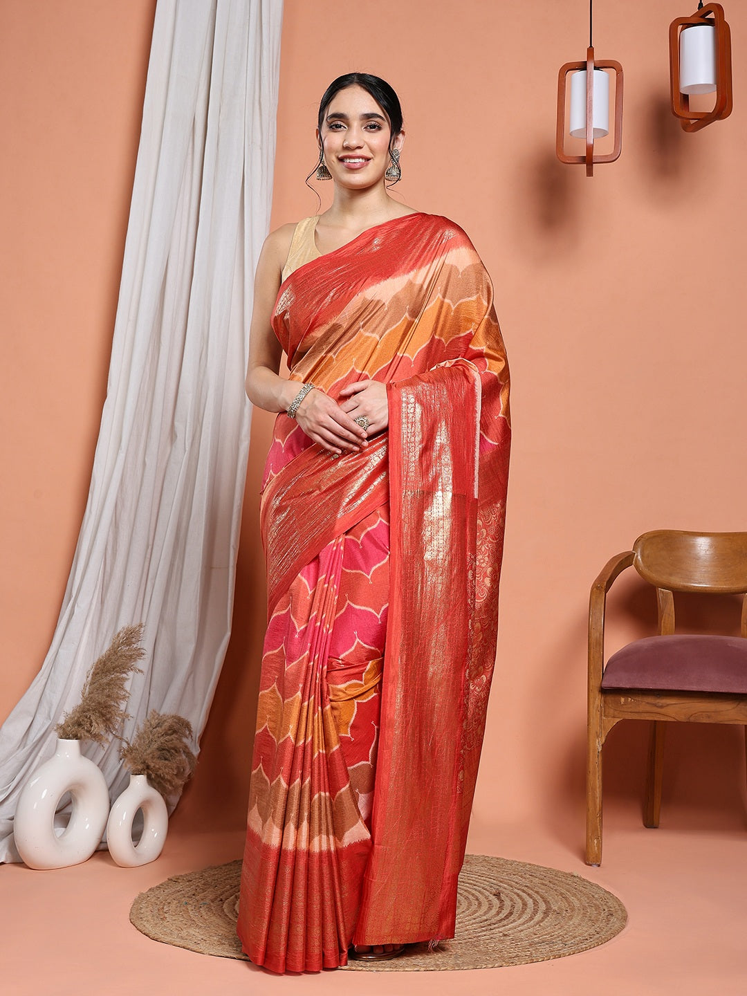 Digital Printed Art Silk Saree