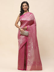 Zari Jaal Woven Art Silk Banarsi Saree