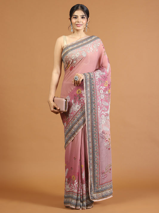 Digital Printed Georgette Saree