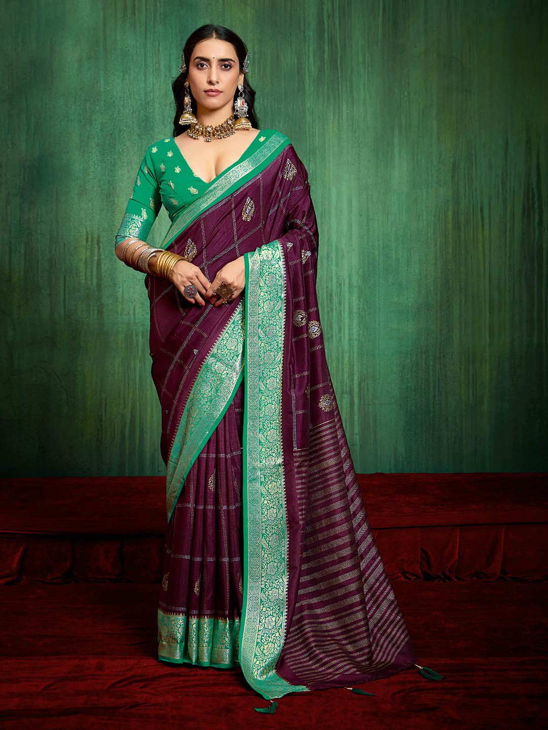 Abstract Printed Art Silk Saree