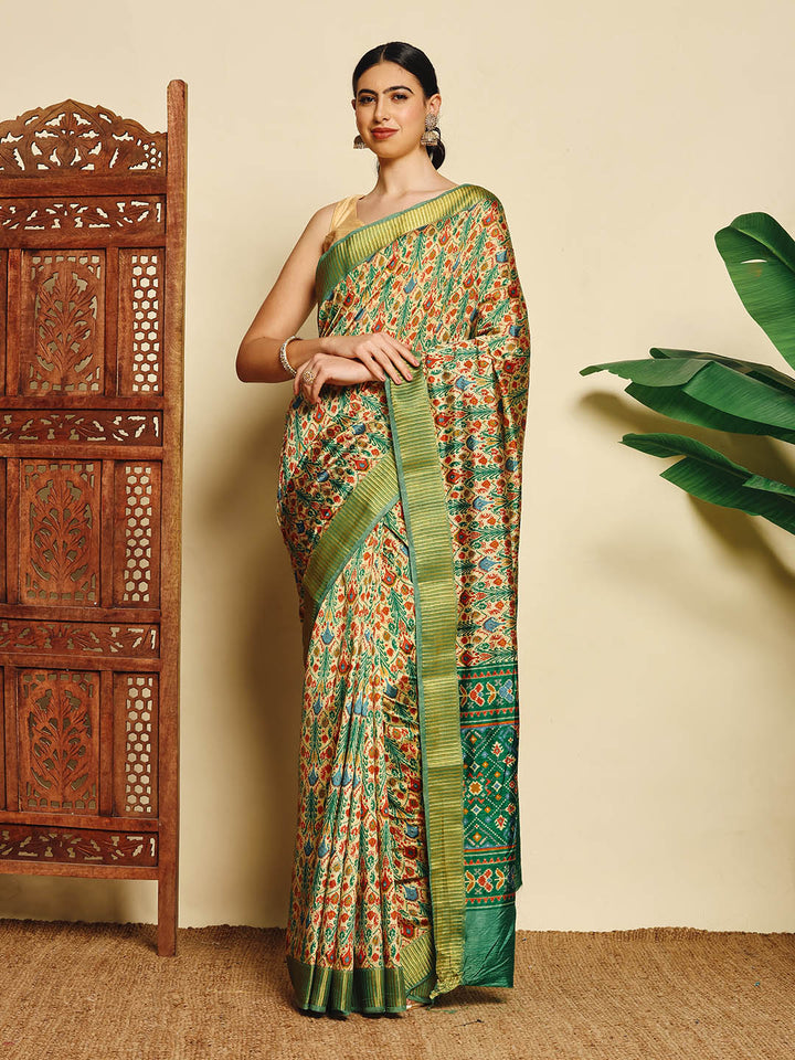 Digital Printed Art Silk Saree