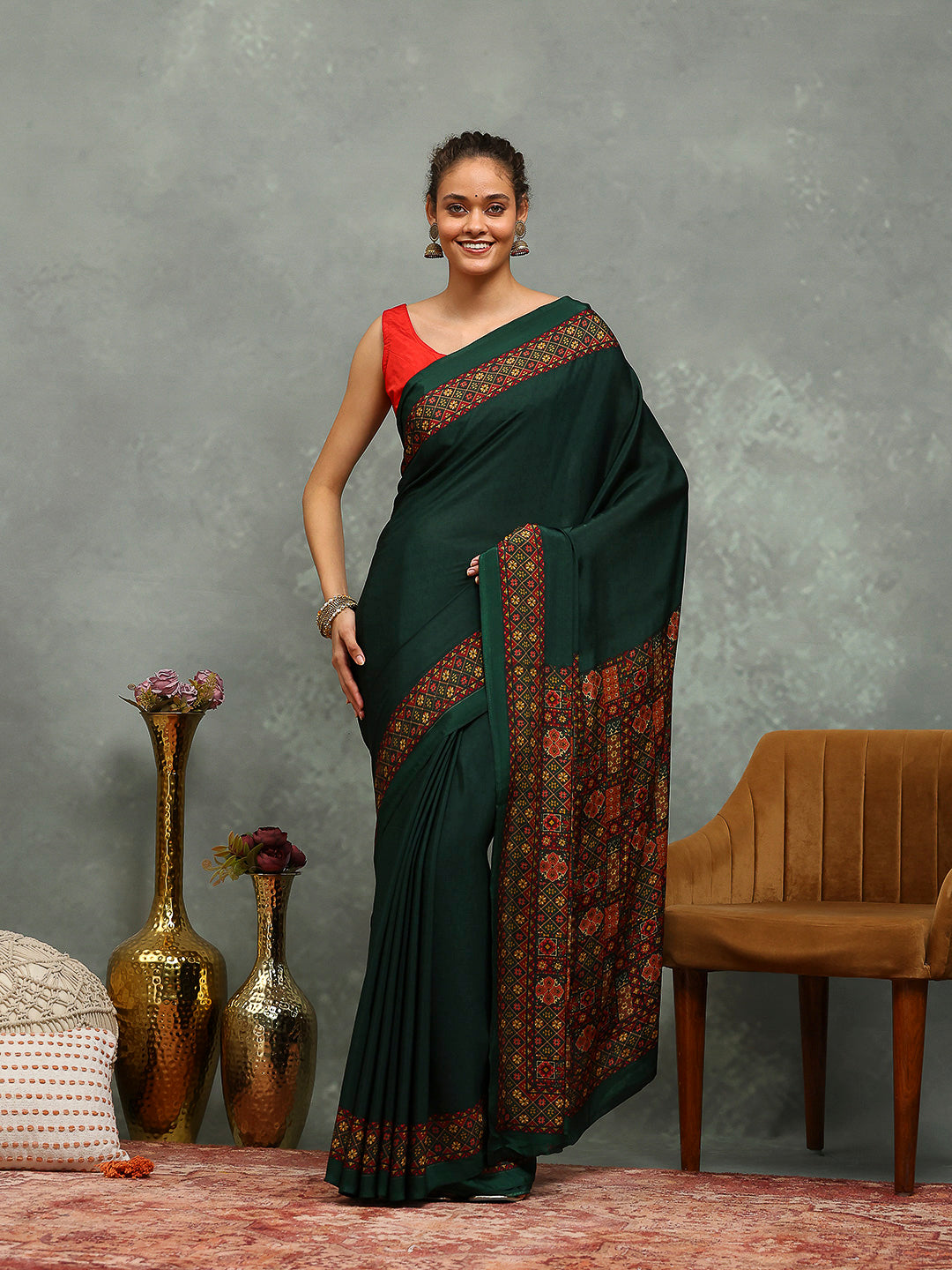 Digital Printed Crepe Saree