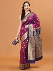 Zari Border Booti Woven Handloom Saree