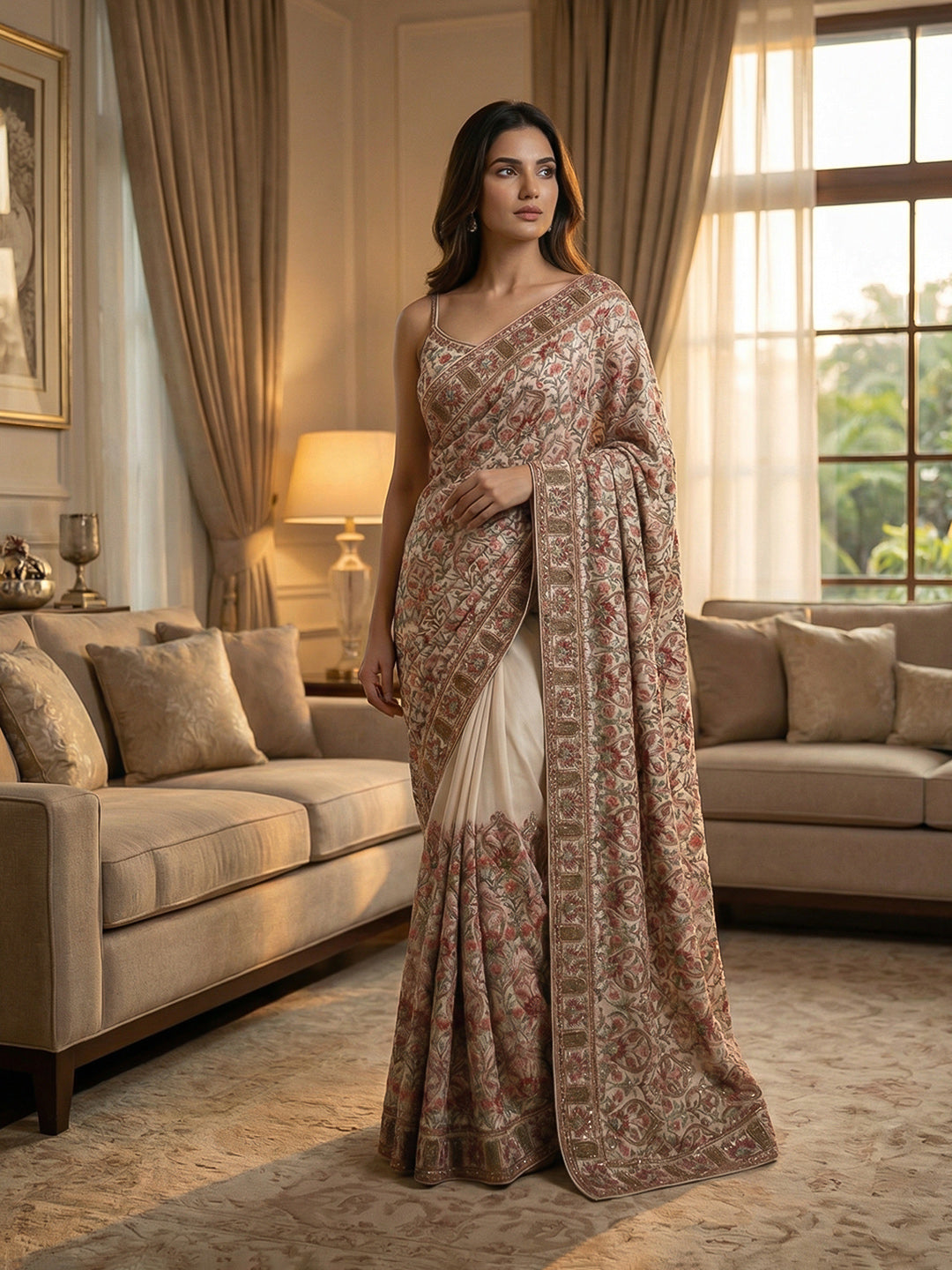 Embroidered Georgette Saree