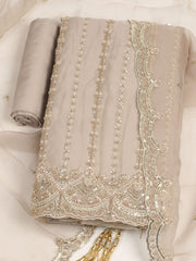Embelished Organza Unstitched Suit With Dupatta