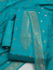 Woven Design Chanderi Unstitched Suit With Dupatta