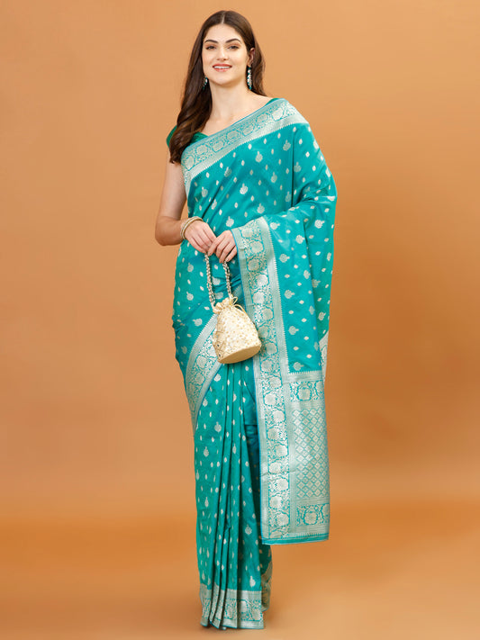 Zari Border Banarasi Woven Saree