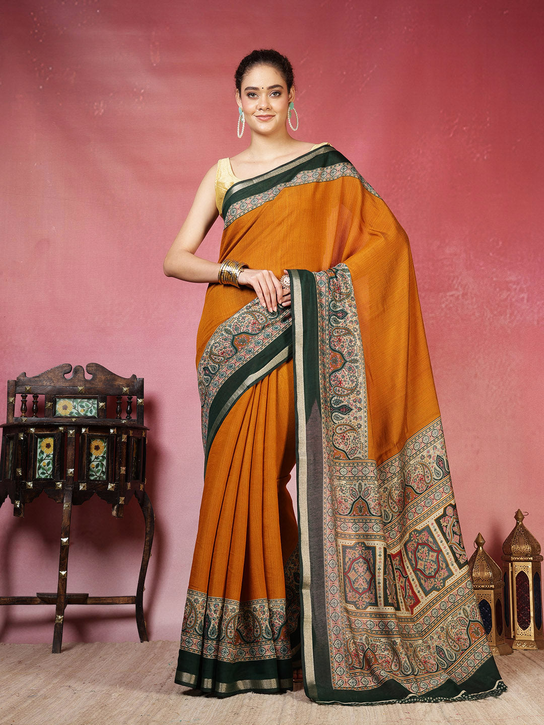 Printed Art Silk Saree