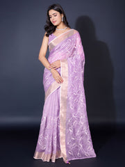 Sequence Embroidery Tissue Saree