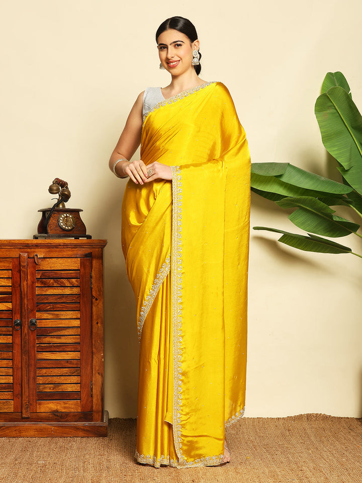 Stone Work Chinnon Saree