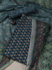 Printed Cotton Blend Unstitched Suit Piece With Dupatta