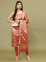 Woven Chanderi Unstitched Suit With Dupatta