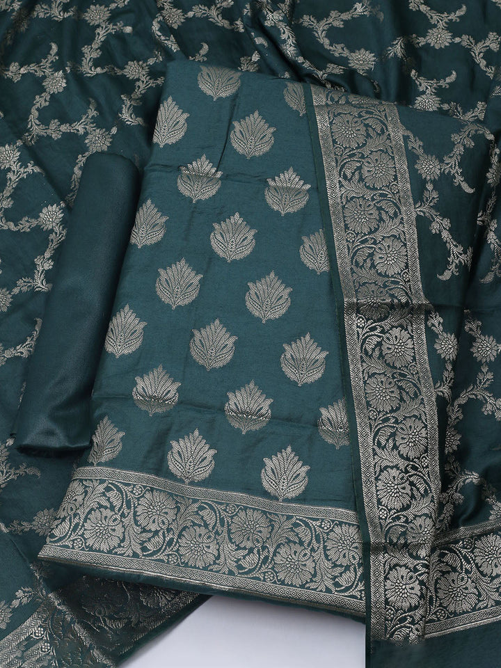Woven Chanderi Unstitched Suit With Dupatta