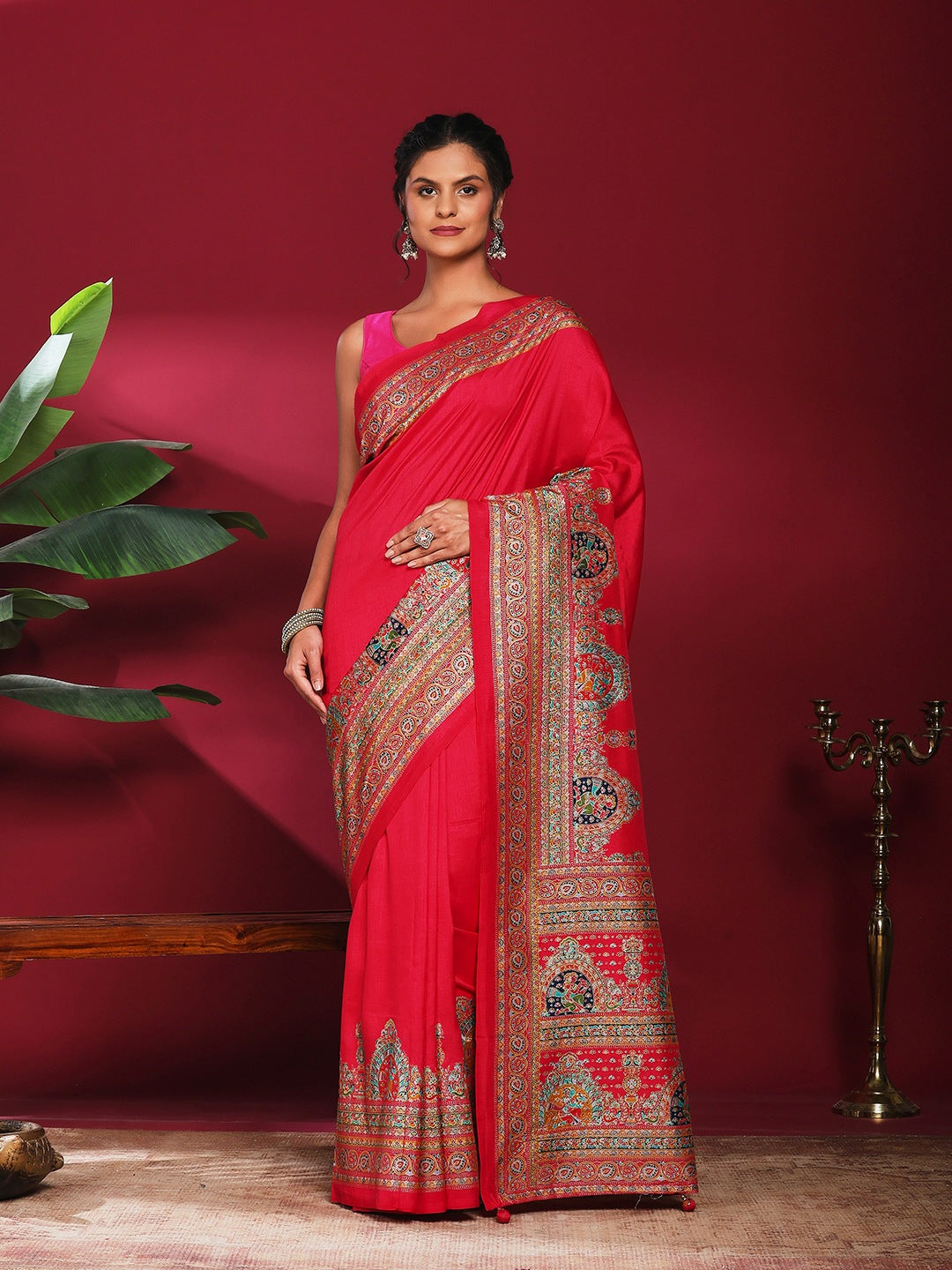 Digital Print Art Silk Saree