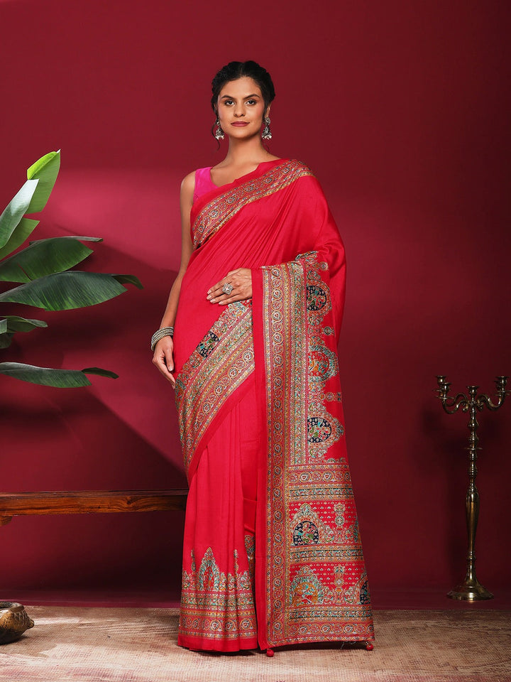 Digital Print Art Silk Saree