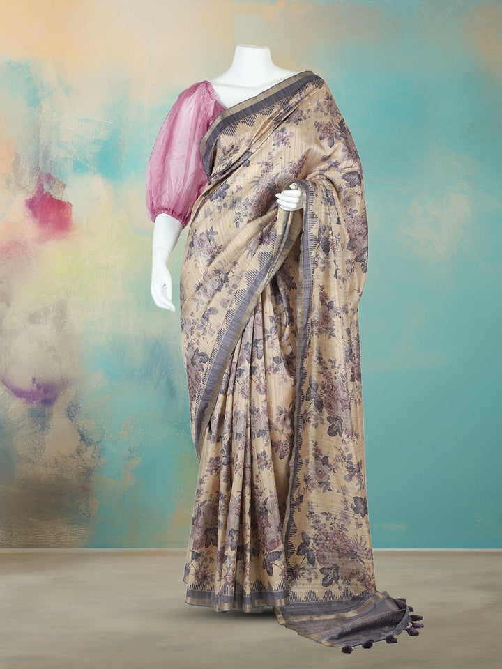 Digital Floral Printed Art Silk Saree