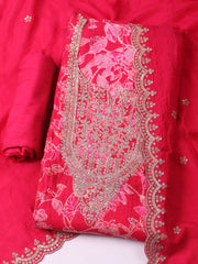 Embroidered Muslin Unstitched Suit With Dupatta